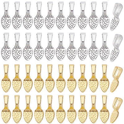 200Pcs 2 Colors Alloy Glue-on Flat Pad Bails