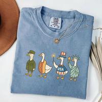 Comfort Colors 4th of July Shirt, USA Shirt, Fourth of July Goose TShirt, American Flag Shirt, Classic USA Tee, Goose Shirt, ...