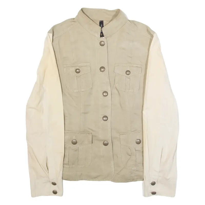 MARC CAIN Womens Coach Jacket Green Linen M