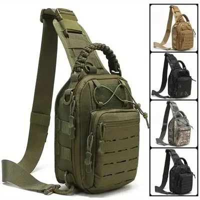 New unisex crossbody bag, EDC fanny pack, tactical shoulder bag 1000D, MOLLE system, backpack, messenger bag, outdoor sports ...