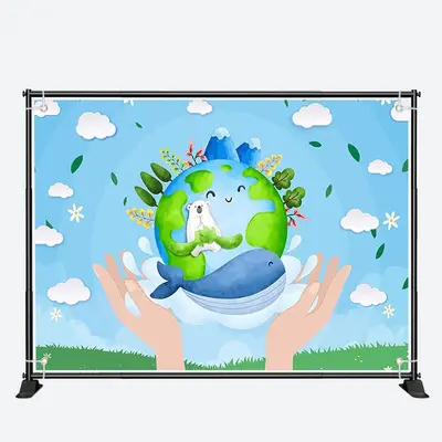 Blue Sky Nature Happy Earth Day Travel Theme Backdrop - Aperturee