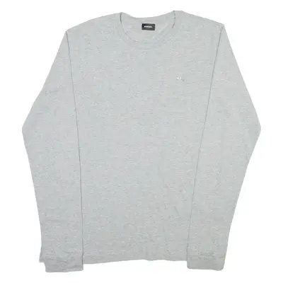 DIESEL Mens T-Shirt Grey Long Sleeve Crew Neck L