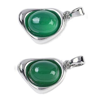 Natural Green Onyx Agate(Dyed & Heated) Pendants