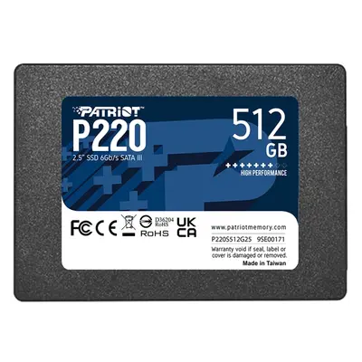 Patriot P220S512G25 | P220 Series 512GB SATA 6Gb/s 2.5-Inch Solid State Drive