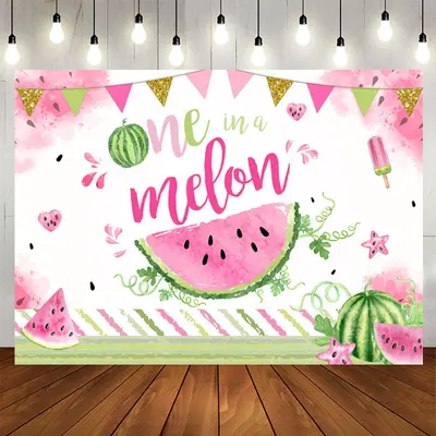 Aperturee Summer One in A Watermelon 1st Birthday Backdrop