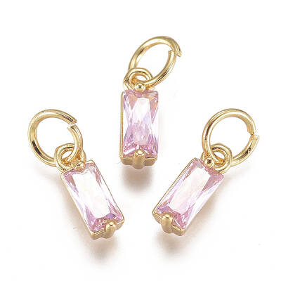 Brass Micro Pave Cubic Zirconia Charms