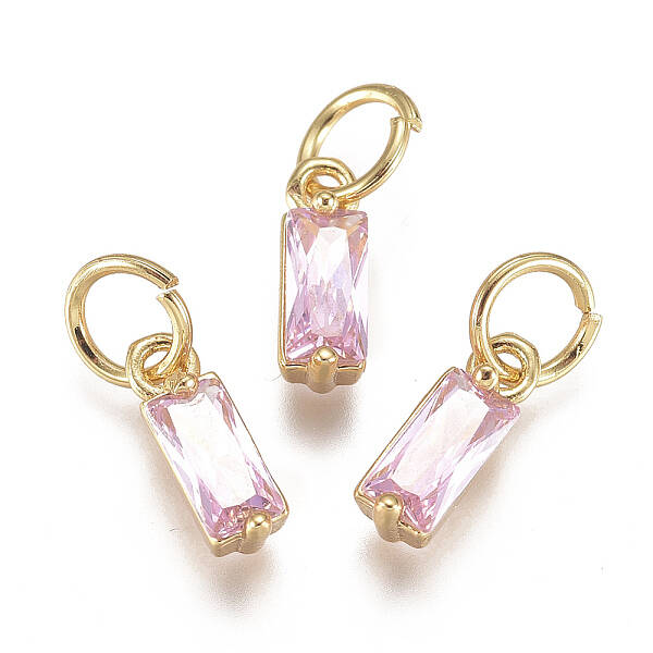 Brass Micro Pave Cubic Zirconia Charms