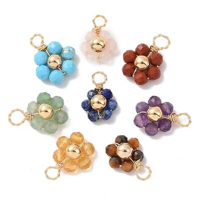 Natural Mixed Stone Beaded Pendants