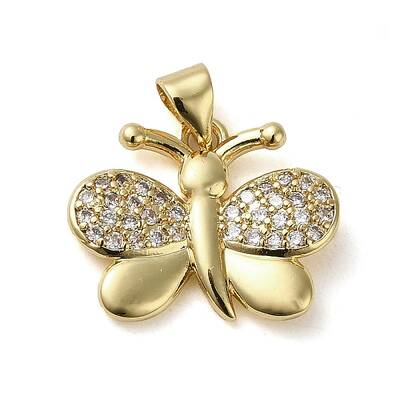 Brass Micro Pave Cubic Zirconia Pendants