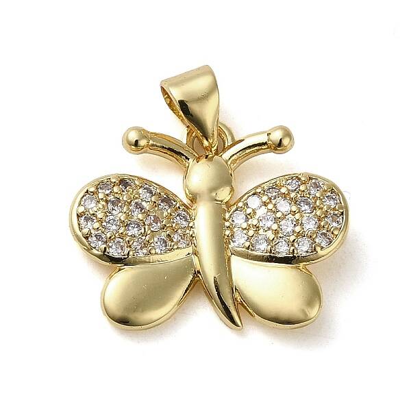 Brass Micro Pave Cubic Zirconia Pendants