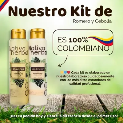 Nativa Herbal Onion shampoo and leave in conditioner, Rosemary and honey 18.5 Fl OZ / 550ml Moisturizer Cleanser Comfort Wild...