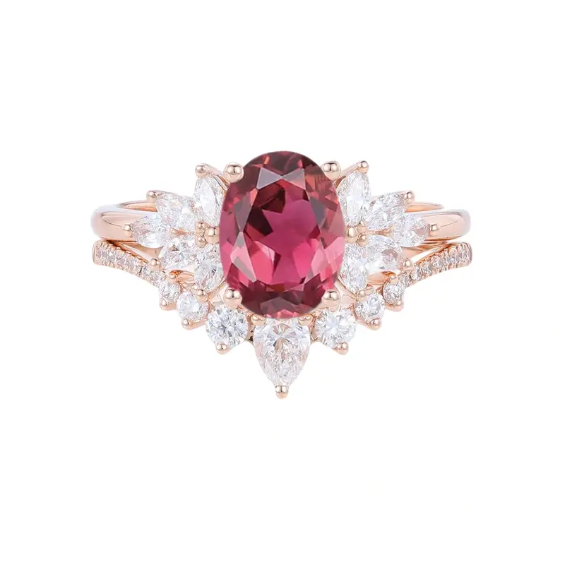 18K Rose Gold Moissanite Personalized Engraving & Engagement Ring