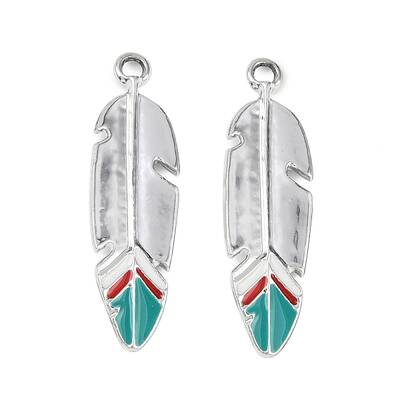 40Pcs Alloy Enamel Pendants