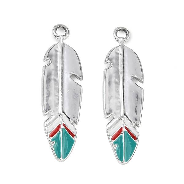 40Pcs Alloy Enamel Pendants