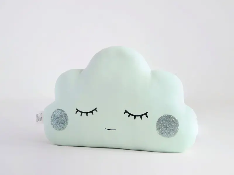 Small Cloud Pillow (5 colors) with Glitter Cheeks