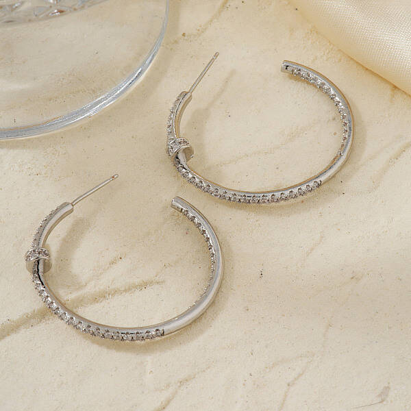 Luxury C-Shaped Brass Stud Earrings