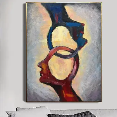 Human Abstract Painting Large Abstract Acrylic Painting On Canvas Figurative Modern Art | SECRETS OF CONSCIOUSNESS
