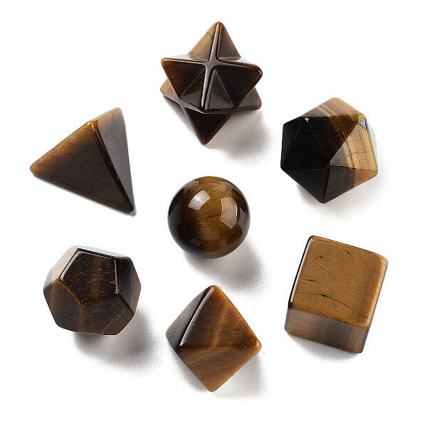 7Pcs Natural Tiger Eye Beads