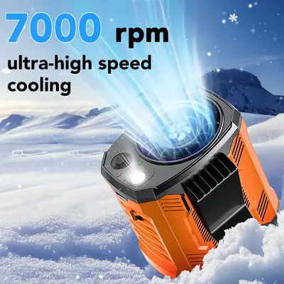 COZOME-Portable Fan Rechargeable With stand,4 Speeds Strong Airflow Small Fan Waist,Weight reduction design,for Travel Campin...