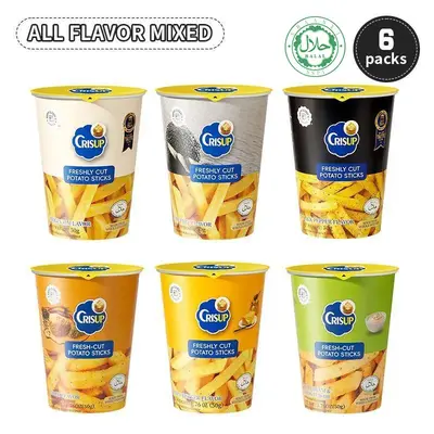 Crisup Real Potato Chips - 2 Flavors Mixed（6Pack） | Light Crunch, Real Potatoes, Snack Anywhere, Honey Butter & Truffle F...
