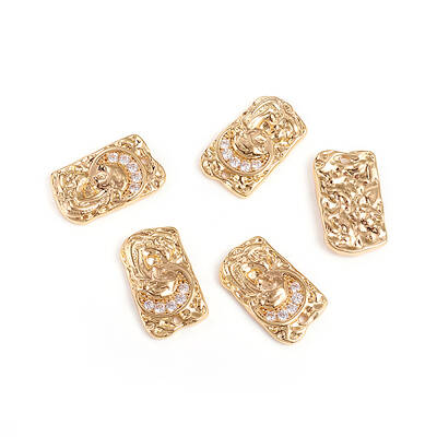 Brass Micro Pave Clear Cubic Zirconia Pendants