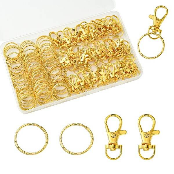 60Pcs Alloy Swivel Lobster Claw Clasps