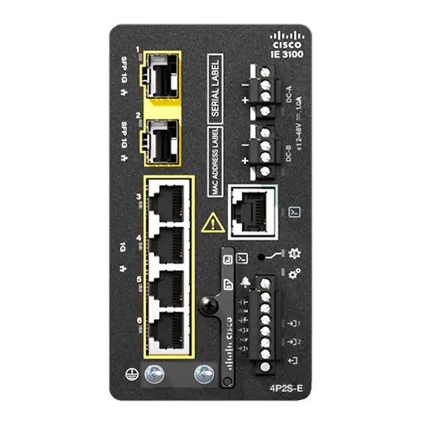IE-3100-4P2S-E Cisco Cataylst IE3100 Rugged Series 4 x 10/100/1000Base-T RJ-45 PoE+ and 2 x 1GbE SFP Uplinks Ports Network Es...