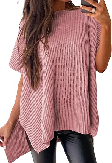 Oversized Knit Top Short Sleeve Sweater | Women's Clothing