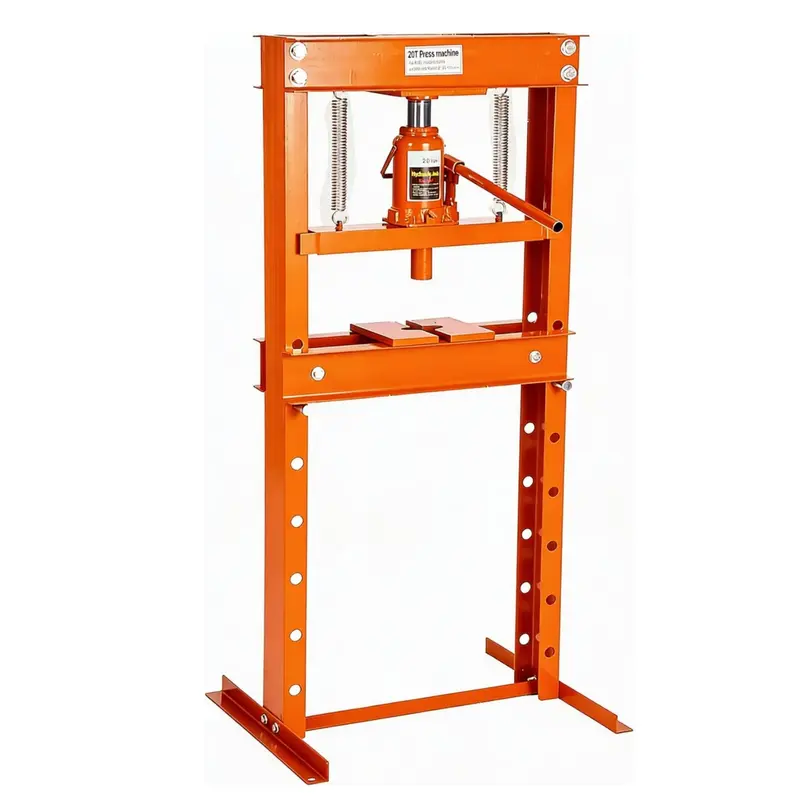 Garvee 20-Ton Hydraulic H-Frame Shop Press - Adjustable Table (4.53” to 27.4”) with Stamping Plates for Auto Repair, Gara...