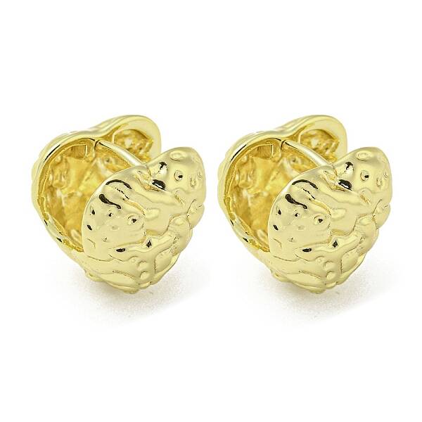 Textured Heart Rack Plating Brass Hoop Earrings