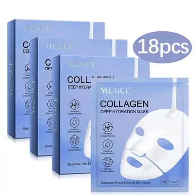 Collagen Deep Hydration Facial Mask, Moisturizing Facial Skin Care Mask, Hydrating Facial Mask, Gentle and Non-irritating Fac...
