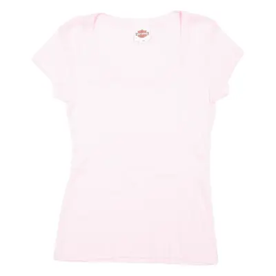 HARLEY DAVIDSON Womens Biker T-Shirt Pink M