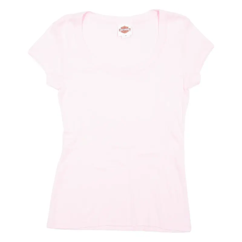 HARLEY DAVIDSON Womens Biker T-Shirt Pink M