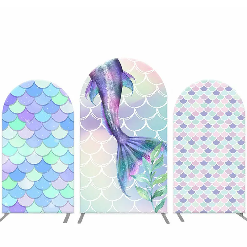 Aperturee Colorful Scale Mermaid Tail Party Arch Backdrop Kit | Diy Round Arch Backdrop | Chiara Wall Backdrop Diy | Chiara A...