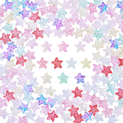 160Pcs 10 Colors Transparent Spray Painted Glass Beads
