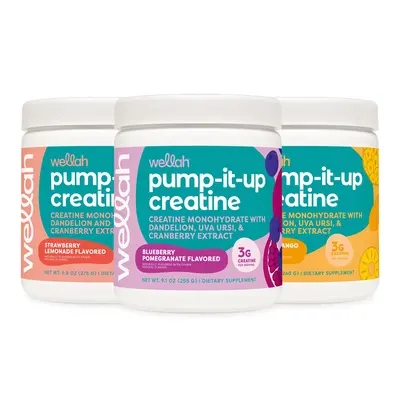 Wellah Pump It Up Creatine – 3 Flavor Bundle | Creatine Supplement | 3g Creatine Per Serving | 150 Servings