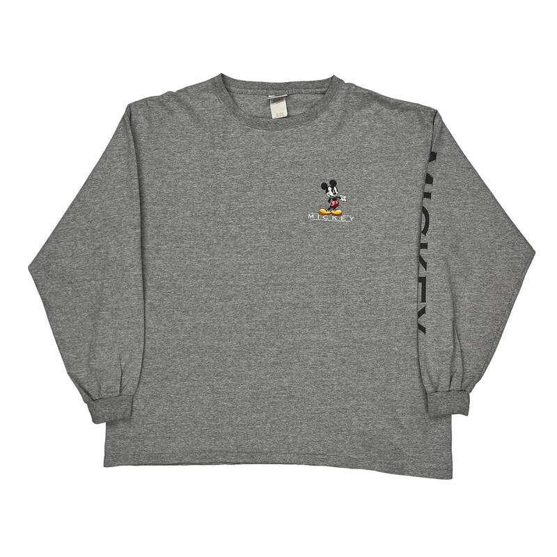 Disney Long Sleeve T-Shirt - 2XL Grey Cotton Blend
