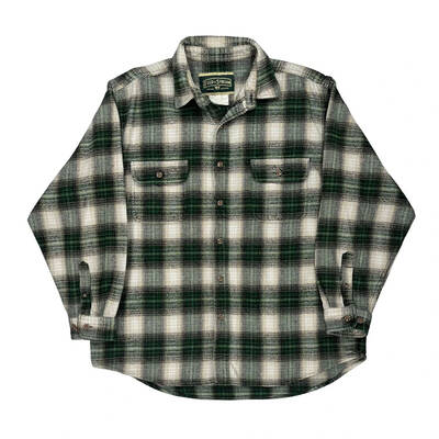 Field & Stream Checked Flannel Shirt - Large Green Cotton