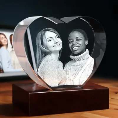 3D Memory Crystal™ - Tabletop - Heart - For Her-Standard / XL