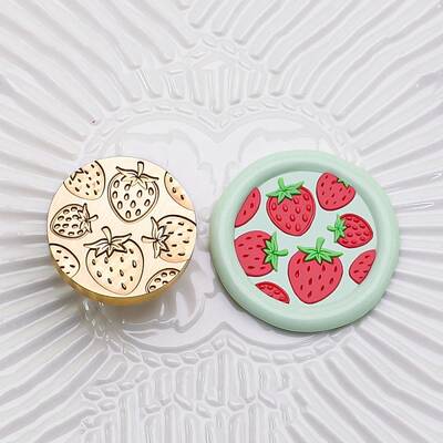 Golden Tone Round Wax Seal Brass Stamp Heads