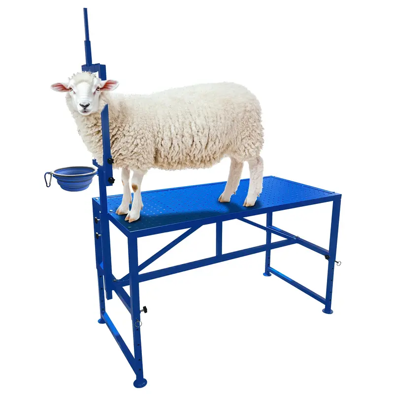 Garvee Heavy Duty Metal Goat Milking and Hoof Trimming Stand with Adjustable Headpiece & Legs, Built-in Feed Bin, 600 lbs Cap...