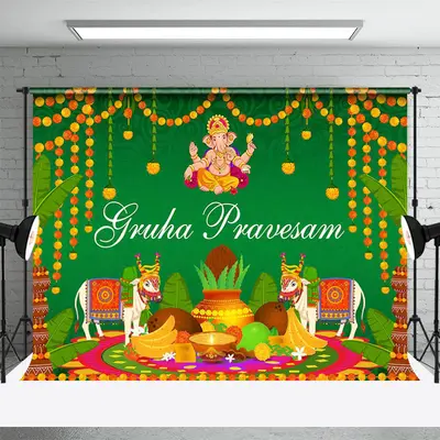 Gruha Pravesam Indian Traditional Party Backdrop - Aperturee