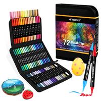 Acrylic Paint Markers, Dual Tip with Fine Tip and Brush Tip Pens for Stone, Wood, Calligraphy, Canvas, Ceramic, Metal, Glass,...