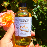 Handcrafted Coconut Cream Pie Body Oil Avocado Fragrance Body Care Jojoba Soothing Comfort Scent Body Care Olive Dropper Scen...
