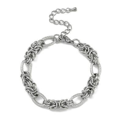 304 Stainless Steel Oval & Knot Link Bracelets for Men Women