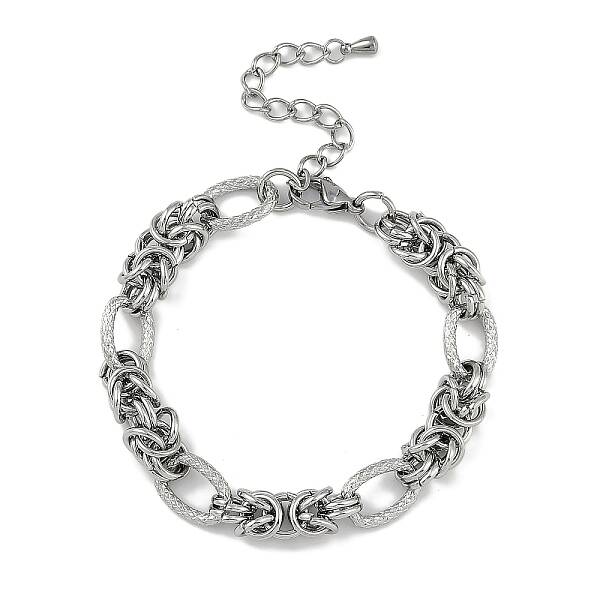 304 Stainless Steel Oval & Knot Link Bracelets for Men Women