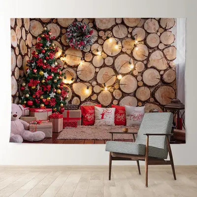 Aperturee Wood Stake Wall Tree Christmas Backdrop For Deco