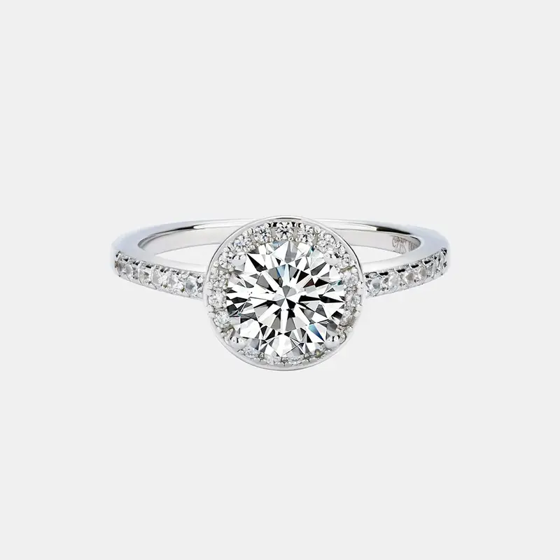 【#14】SYNTHETIC MOISSANITE ROUND RING – Classic Elegant Engagement/Wedding Jewelry for Women, Perfect Birthday/Valentine...