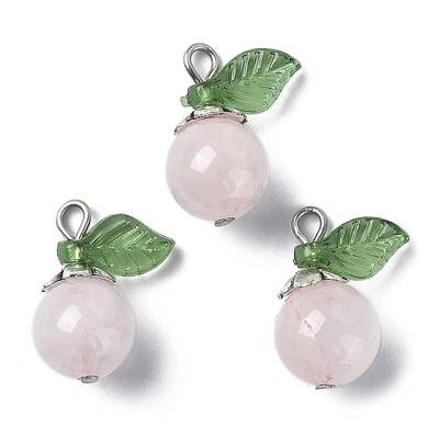 Natural Rose Quartz Fruit Pendants