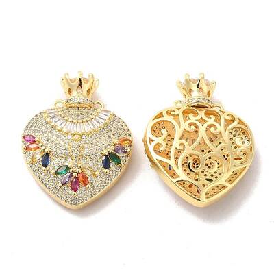 Brass Micro Pave Cubic Zirconia 2-Loop Pendants